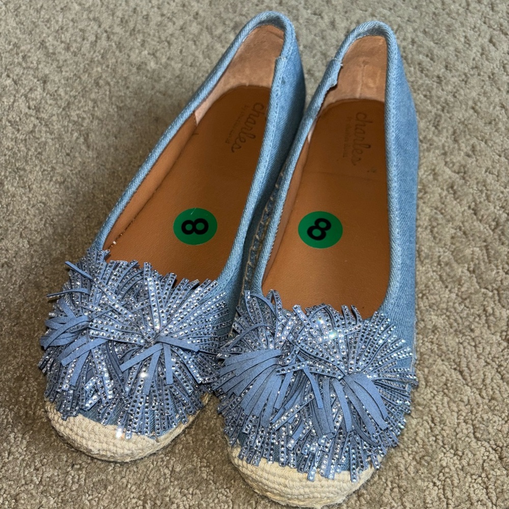NWOT Charles By Charles David Blue Espadrilles Sz 8